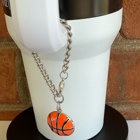 Hand Crafted Tumbler Handle Charm Basketball Stanley Cup Water Bottle Purse - Picture 10 of 11